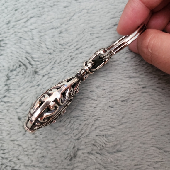 Brighton Bibi Scroll Key Fob Keychain Silver Plated - Picture 4 of 6